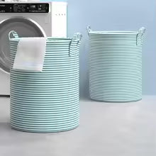 Foldable Striped Laundry Basket – Collapsible Storage Organizer (1 Pack)