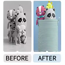 Foldable Striped Laundry Basket – Collapsible Storage Organizer (1 Pack)