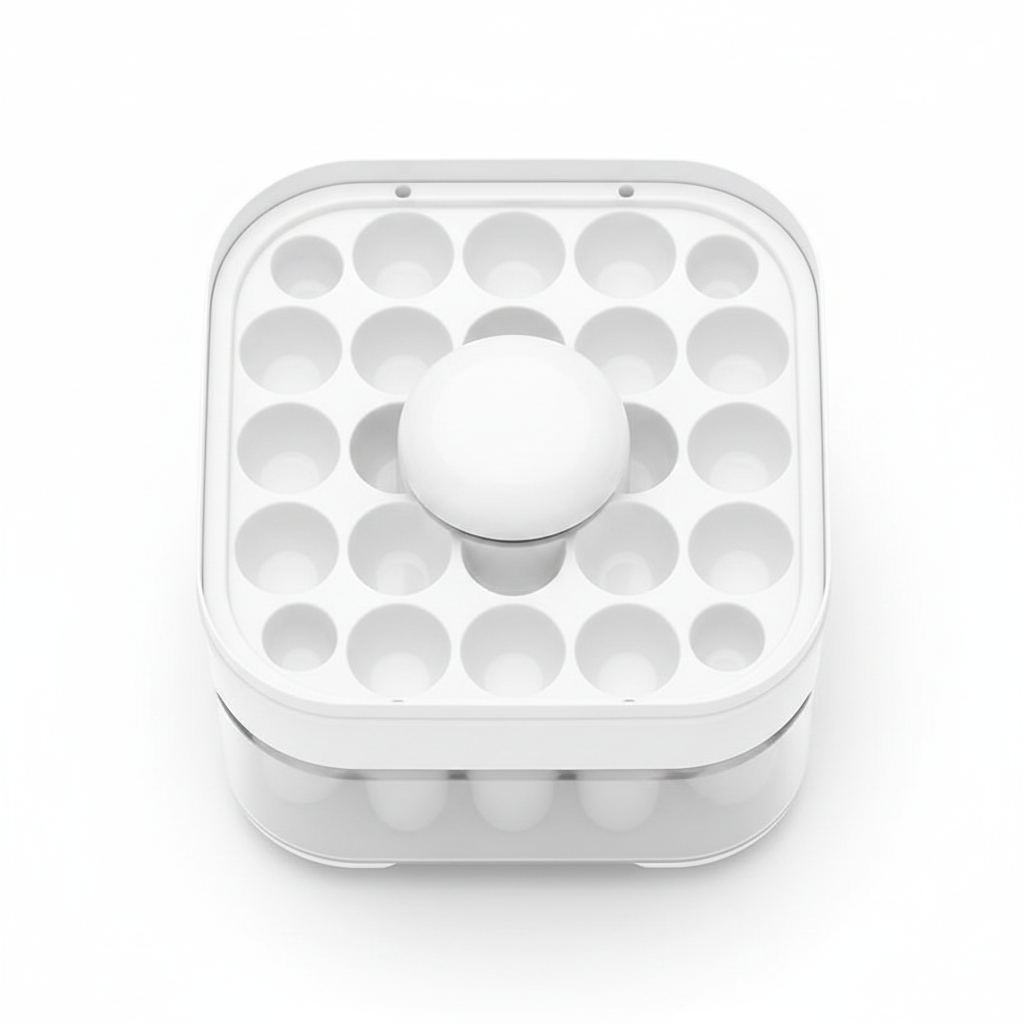 Easy Press Double Layer Ice Cube Maker with Storage Box
