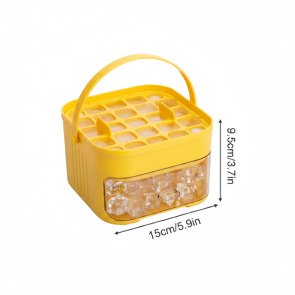 Easy Press Double Layer Ice Cube Maker with Storage Box